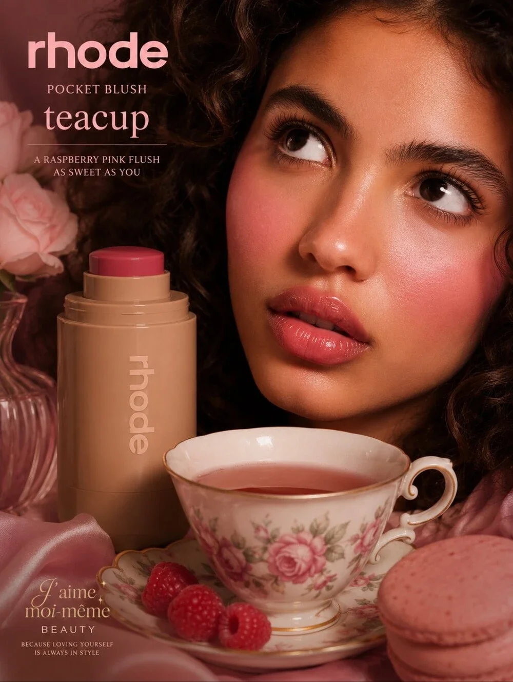 Rhode Limited Edition Teacup Cream Blush Stick - Raspberry Pink - New!
